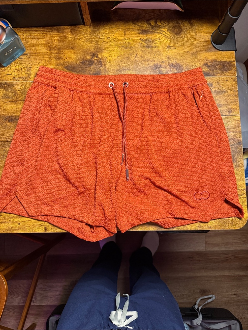 2eros: Textured Manly Shorts - Signet Carmine